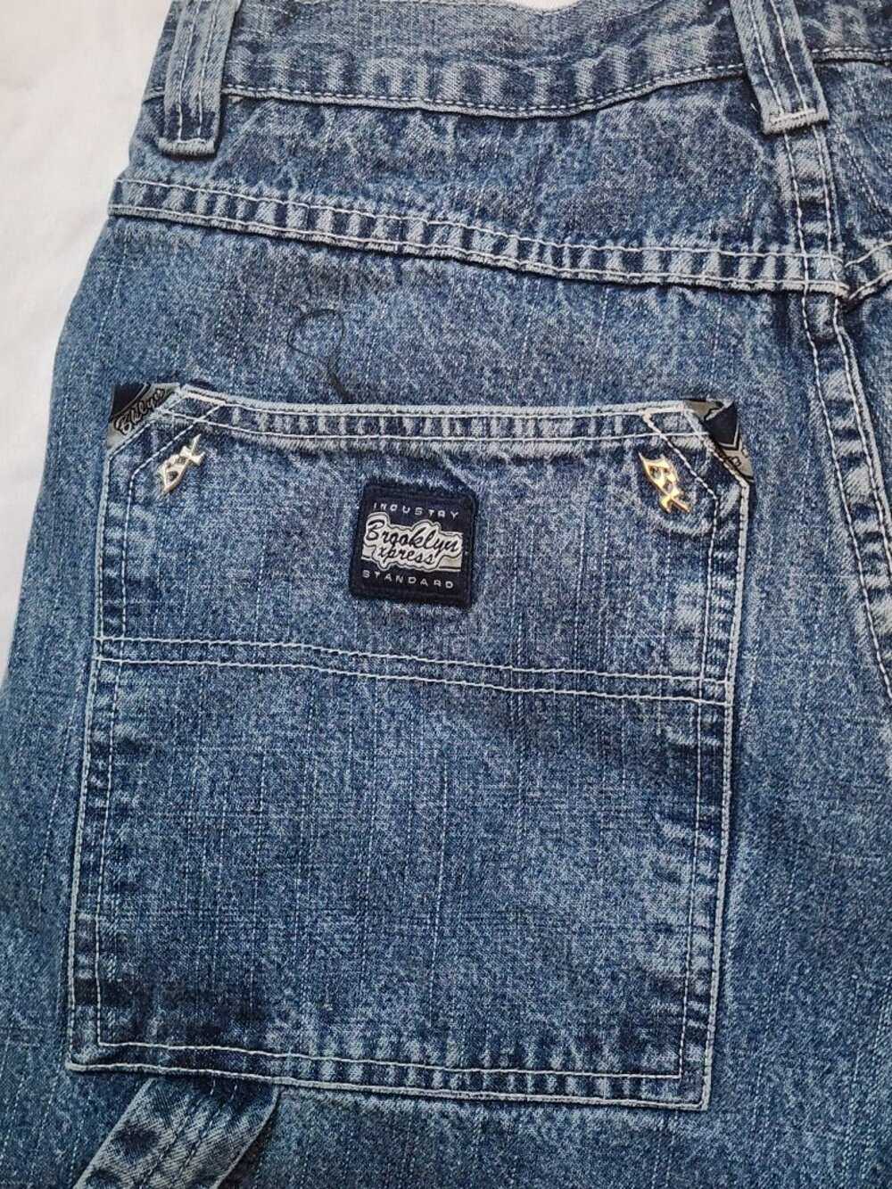 Vintage Brooklyn Xpress Size 32 Baggy Carpenter Jeans Y2K Skater - Picture 12 of 13